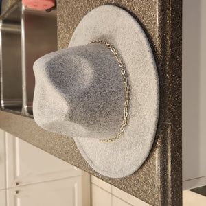 Anthropologie | Womens Light Gray Fedora Wool Blend Hat